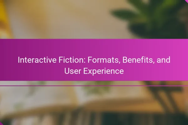 Interactive Fiction: Formats, Benefits, and User Experience